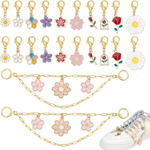 Blumen schuh anhänger set - schuh, 22